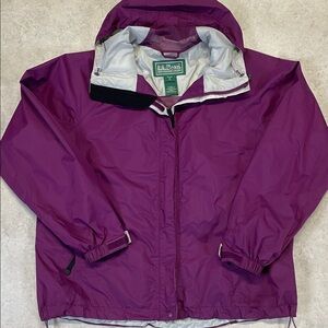 L.L. Bean Gore-Tex Rain Jacket Womens XL Purple Waterproof Hood